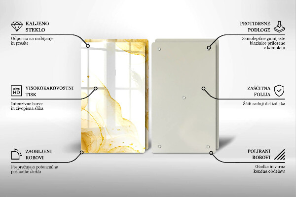 Tagliere in vetro temperato Astrazione dorata