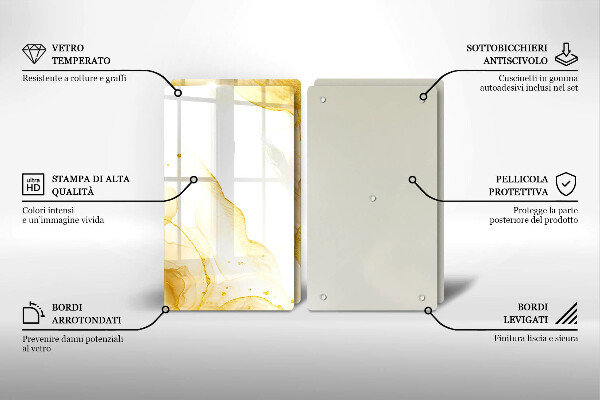 Tagliere in vetro temperato Astrazione dorata