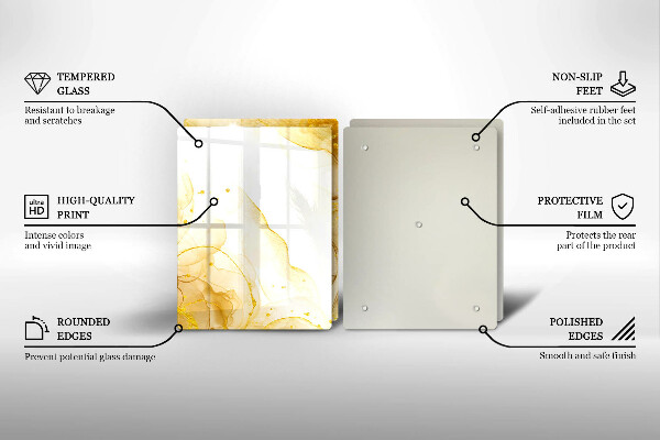 Tagliere in vetro temperato Astrazione dorata