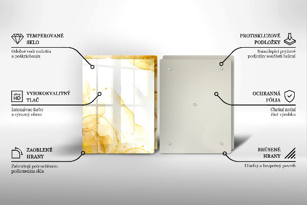 Tagliere in vetro temperato Astrazione dorata
