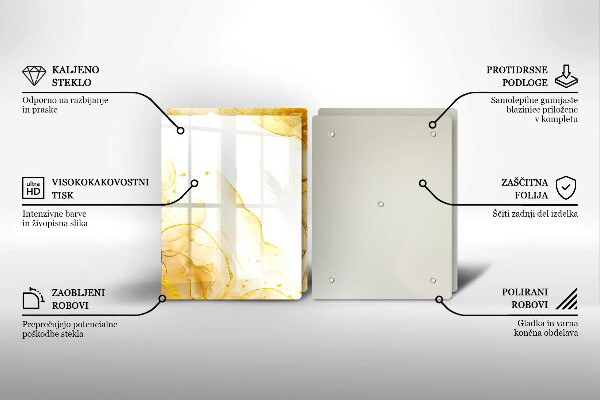 Tagliere in vetro temperato Astrazione dorata
