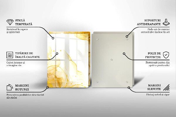 Tagliere in vetro temperato Astrazione dorata