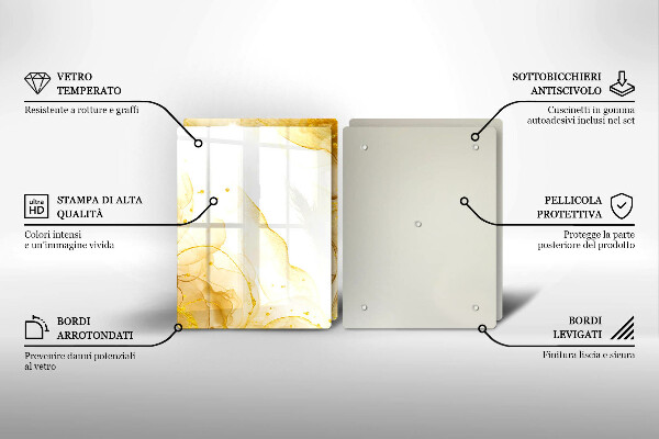 Tagliere in vetro temperato Astrazione dorata