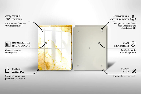 Tagliere in vetro temperato Astrazione dorata