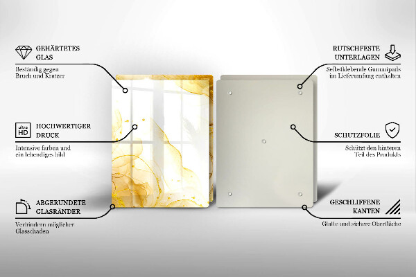 Tagliere in vetro temperato Astrazione dorata