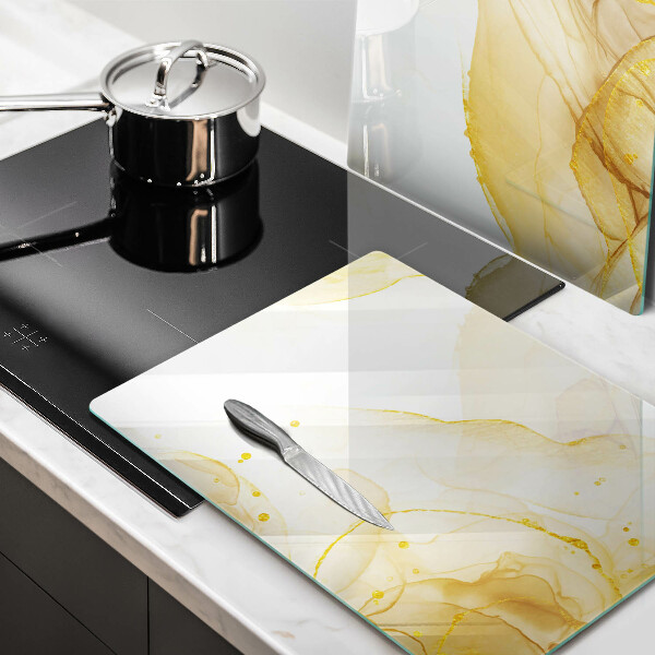 Tagliere in vetro temperato Astrazione dorata