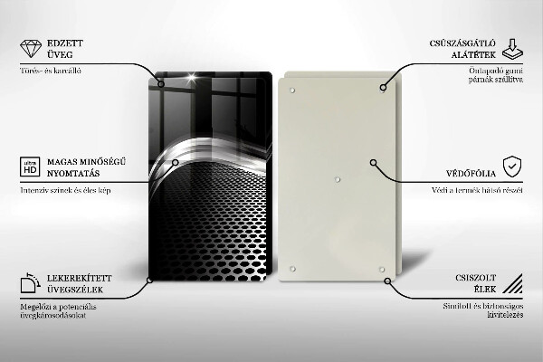 Tagliere in vetro temperato Struttura in metallo