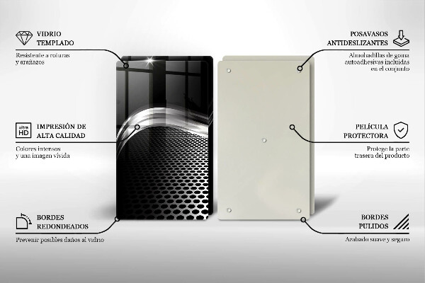 Tagliere in vetro temperato Struttura in metallo