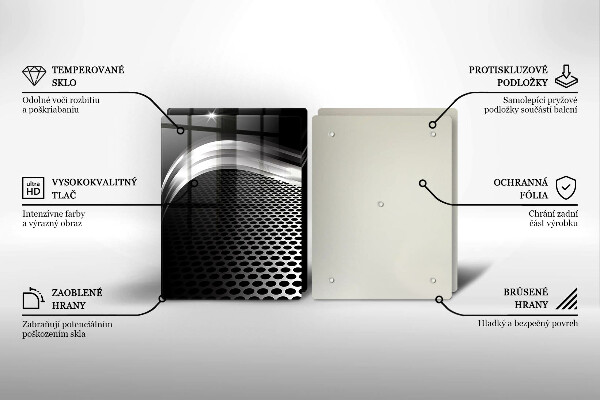 Tagliere in vetro temperato Struttura in metallo