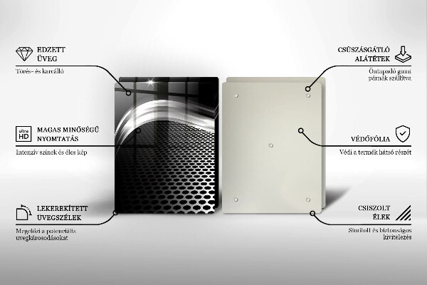 Tagliere in vetro temperato Struttura in metallo