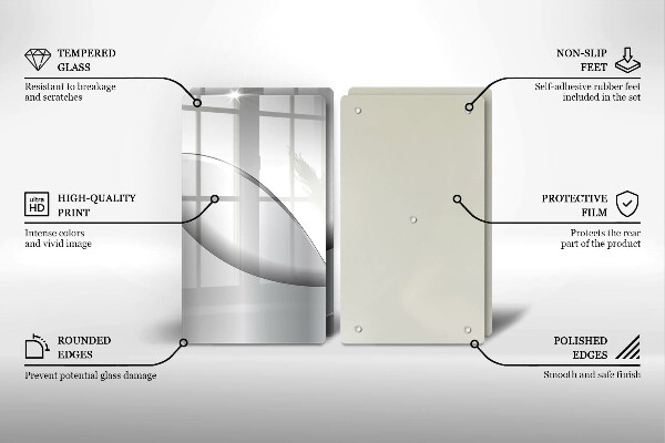 Tagliere in vetro temperato Disegno di linee astratte
