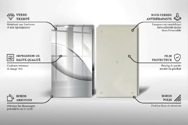Tagliere in vetro temperato Disegno di linee astratte