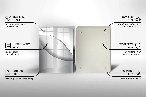 Tagliere in vetro temperato Disegno di linee astratte