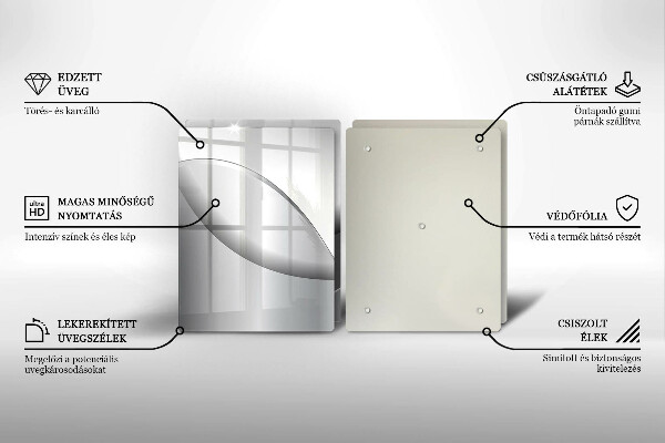 Tagliere in vetro temperato Disegno di linee astratte