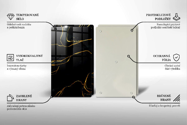 Tagliere in vetro temperato Marmo nero