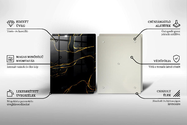 Tagliere in vetro temperato Marmo nero