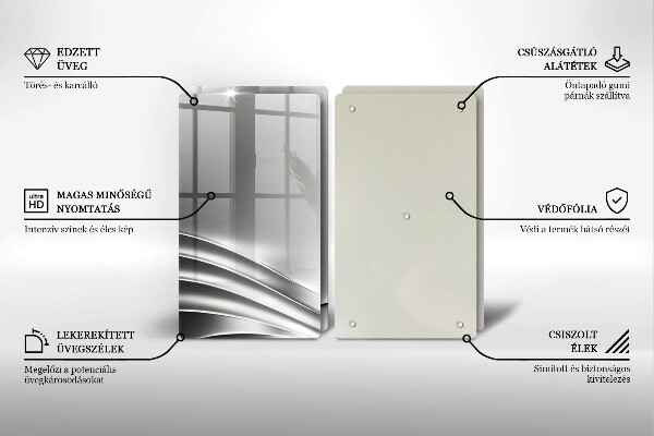 Tagliere in vetro temperato Struttura in metallo