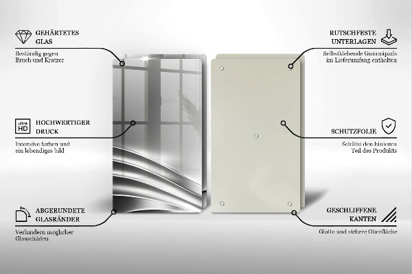 Tagliere in vetro temperato Struttura in metallo