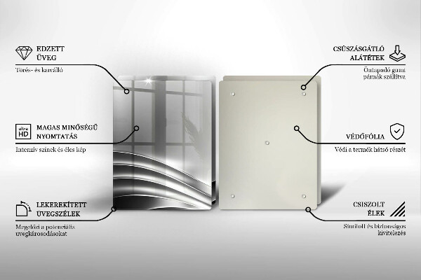 Tagliere in vetro temperato Struttura in metallo