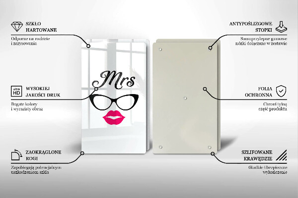 Tagliere in vetro temperato Mrs Mr