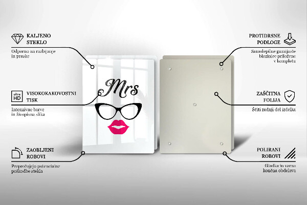 Tagliere in vetro temperato Mrs Mr