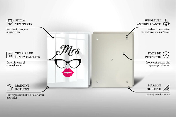 Tagliere in vetro temperato Mrs Mr