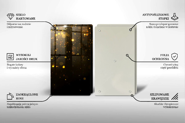 Tagliere in vetro temperato Scintillio d'oro