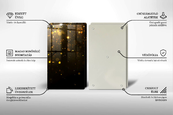 Tagliere in vetro temperato Scintillio d'oro