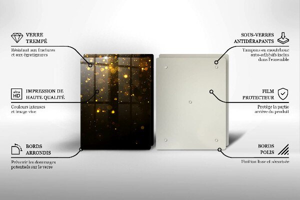 Tagliere in vetro temperato Scintillio d'oro