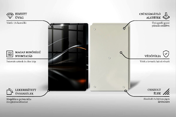 Tagliere in vetro temperato Progettazione 3D astratta