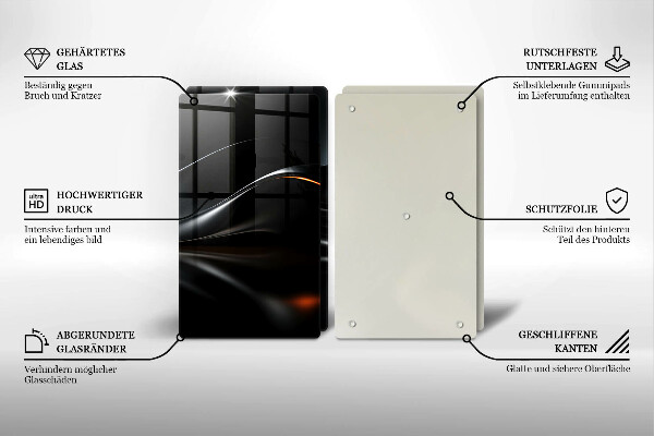 Tagliere in vetro temperato Progettazione 3D astratta