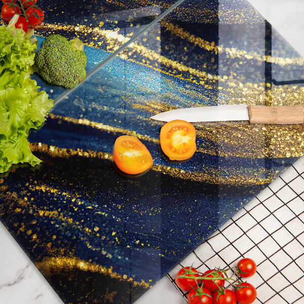 Tagliere in vetro temperato Astrazione blu navy