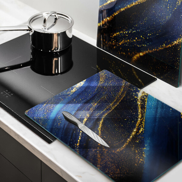 Tagliere in vetro temperato Astrazione blu navy