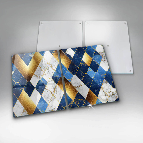 Tagliere in vetro temperato Rombi di marmo dorato