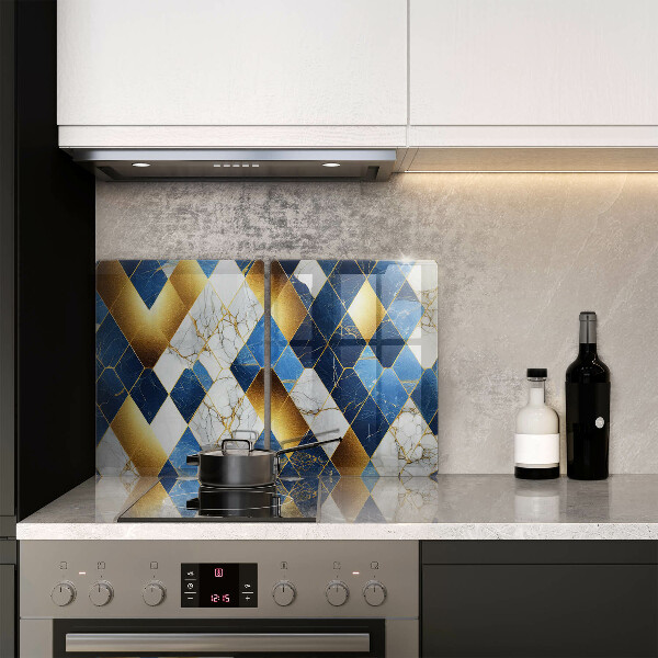 Tagliere in vetro temperato Rombi di marmo dorato