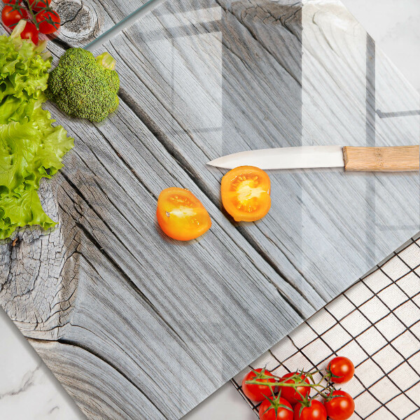 Tagliere in vetro temperato Struttura in legno chiaro