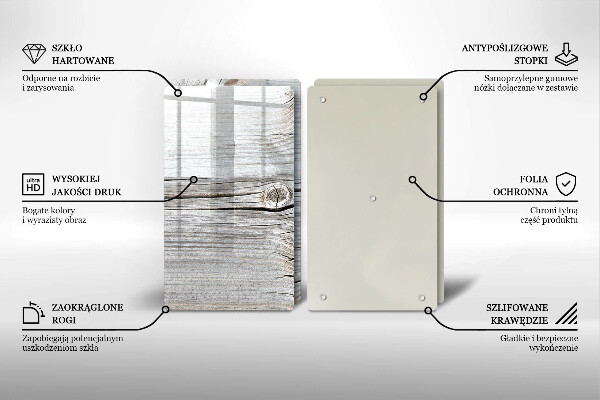 Tagliere in vetro temperato Struttura in legno chiaro