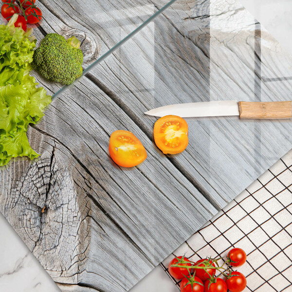 Tagliere in vetro temperato Struttura in legno chiaro