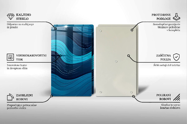 Tagliere in vetro temperato Onde astratte