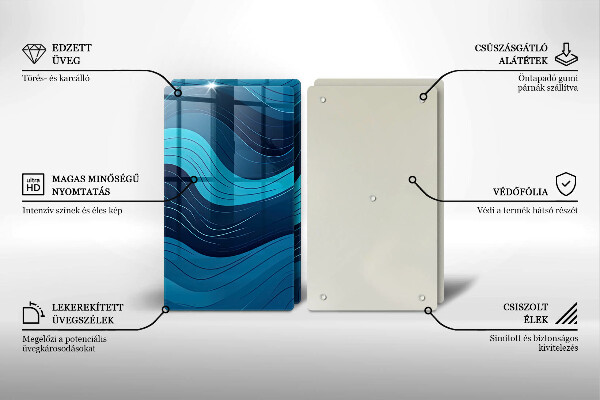Tagliere in vetro temperato Onde astratte
