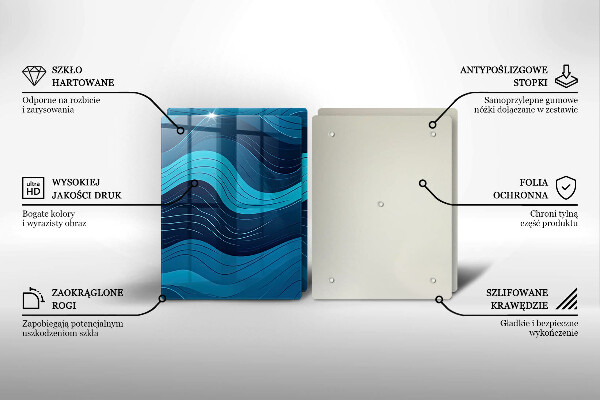 Tagliere in vetro temperato Onde astratte