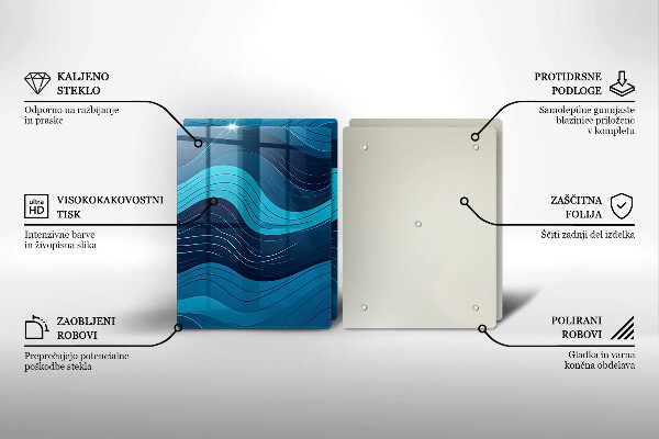 Tagliere in vetro temperato Onde astratte