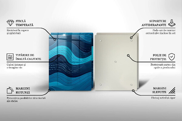 Tagliere in vetro temperato Onde astratte