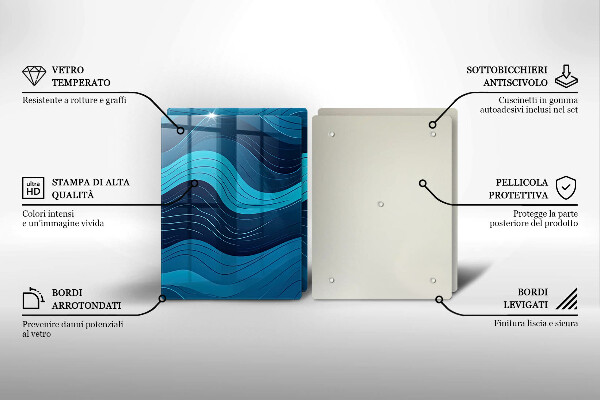 Tagliere in vetro temperato Onde astratte