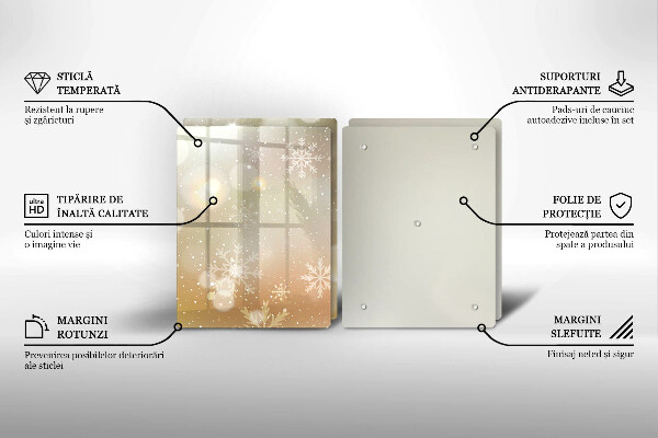 Tagliere in vetro temperato Fiocchi di neve