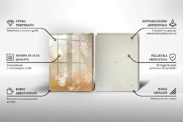 Tagliere in vetro temperato Fiocchi di neve