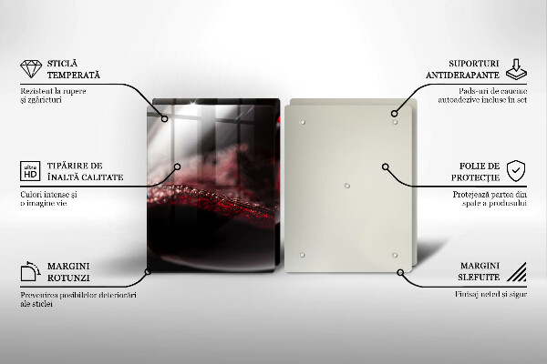 Tagliere in vetro temperato Vino rosso in un bicchiere