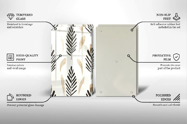 Tagliere in vetro temperato Piante bohémien