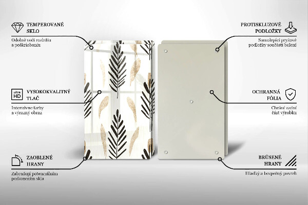 Tagliere in vetro temperato Piante bohémien