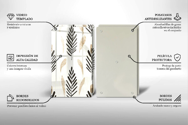 Tagliere in vetro temperato Piante bohémien